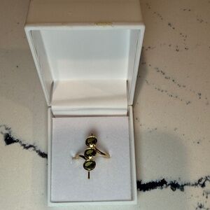 Gold Ring with Green Stones “Extra Olives” martini cocktail ring